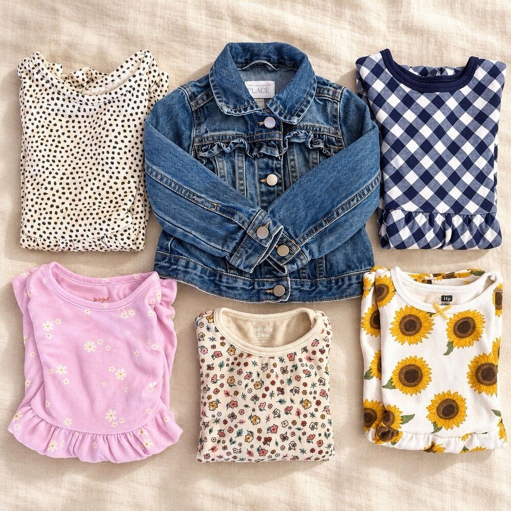 Little Girls 2T/24 Month Clothes Lot! Dresses & Jean Jacket. Carters, Cat & Jack